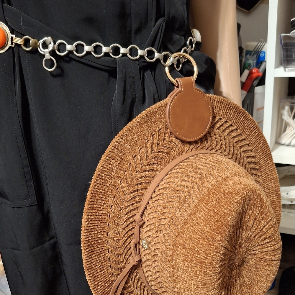 Magnetic Tan Hat Holder With Belt Or Bag Clip